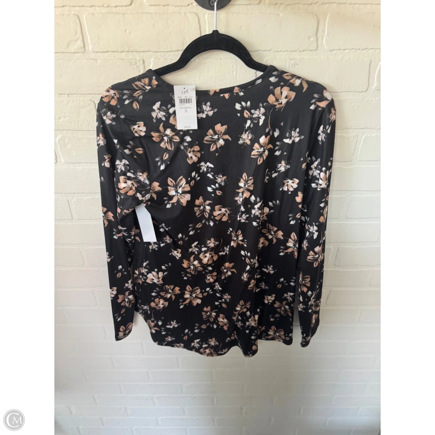 Top Long Sleeve By J. Jill In Black & Cream, Size: S