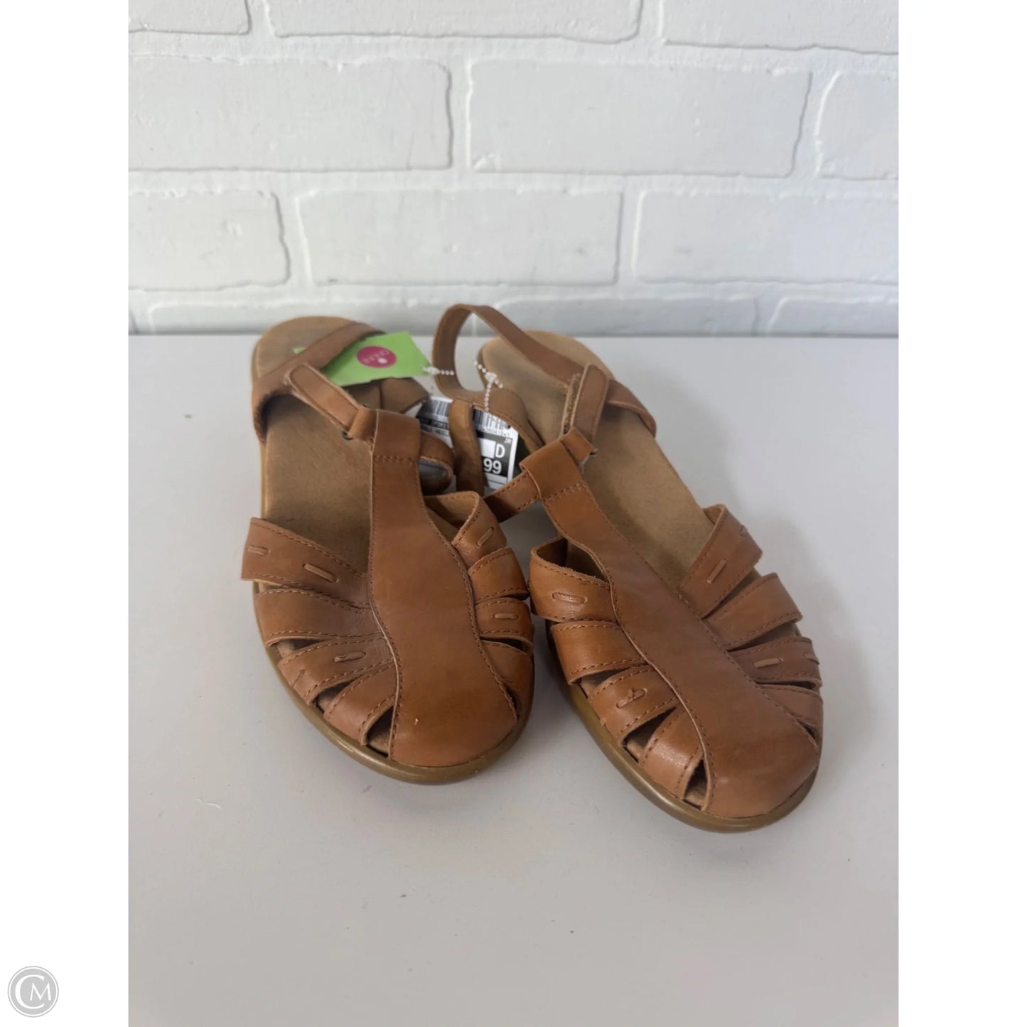 Sandals Heels Wedge By Easy Spirit In Brown, Size: 8