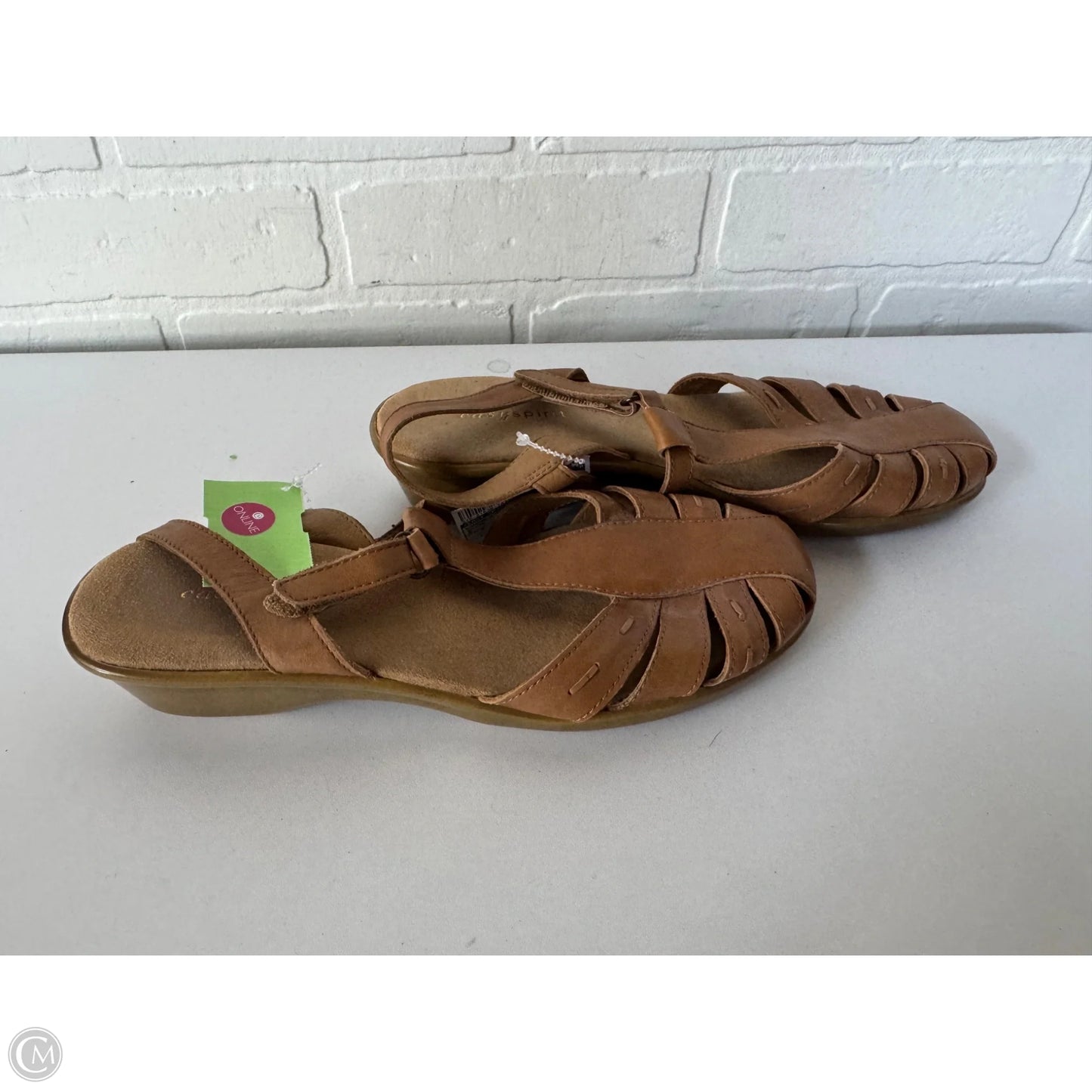 Sandals Heels Wedge By Easy Spirit In Brown, Size: 8