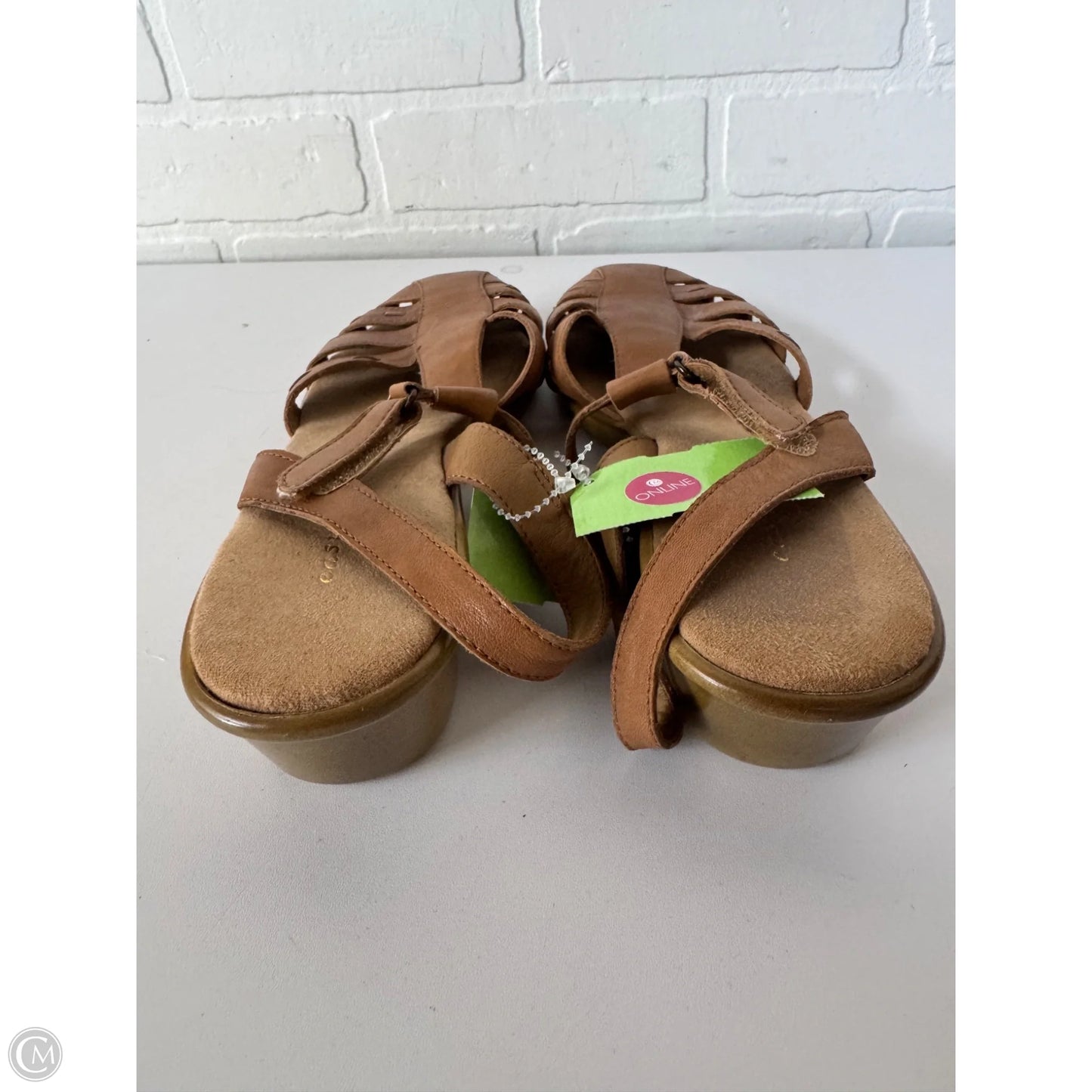 Sandals Heels Wedge By Easy Spirit In Brown, Size: 8
