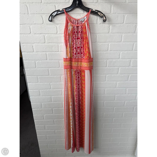 Dress Casual Maxi By London Times In Orange & White, Size: S