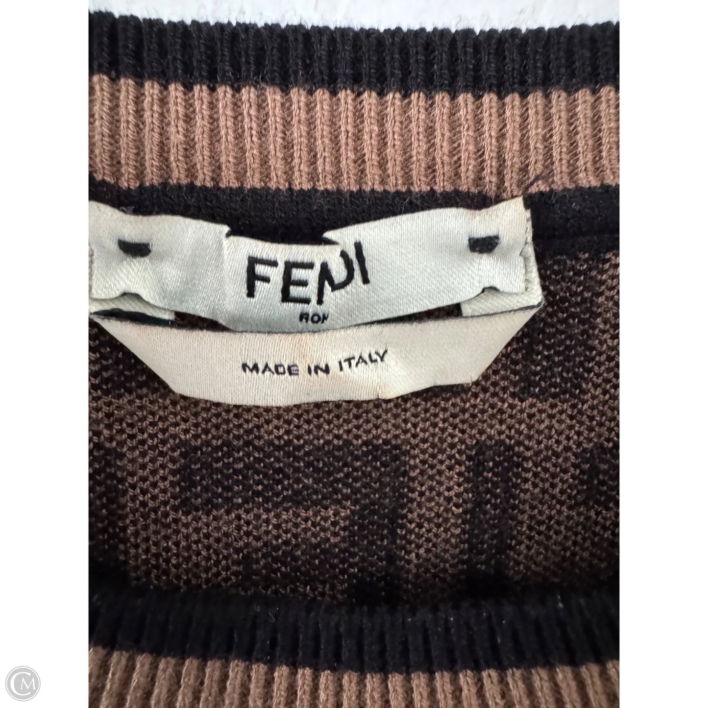 Dress Luxury Designer By Fendi In Black & Brown, Size: 6