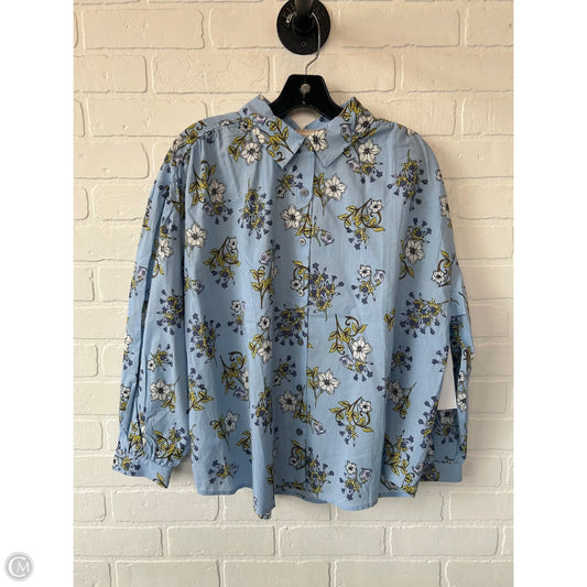 Top Long Sleeve By Loft In Blue, Size: L