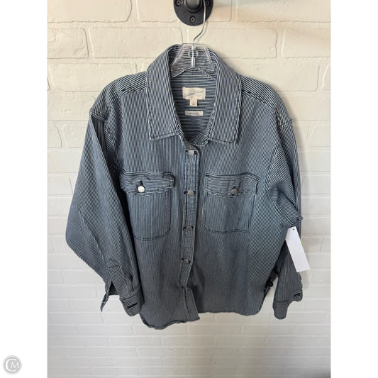 Jacket Shirt By Universal Thread In Blue & White, Size: Xl