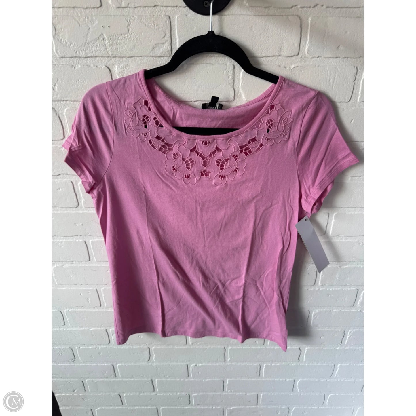 Top Short Sleeve Basic By Talbots In Pink, Size: M