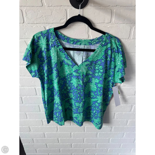 Top Short Sleeve Basic By J. Jill In Blue & Green, Size: Mp