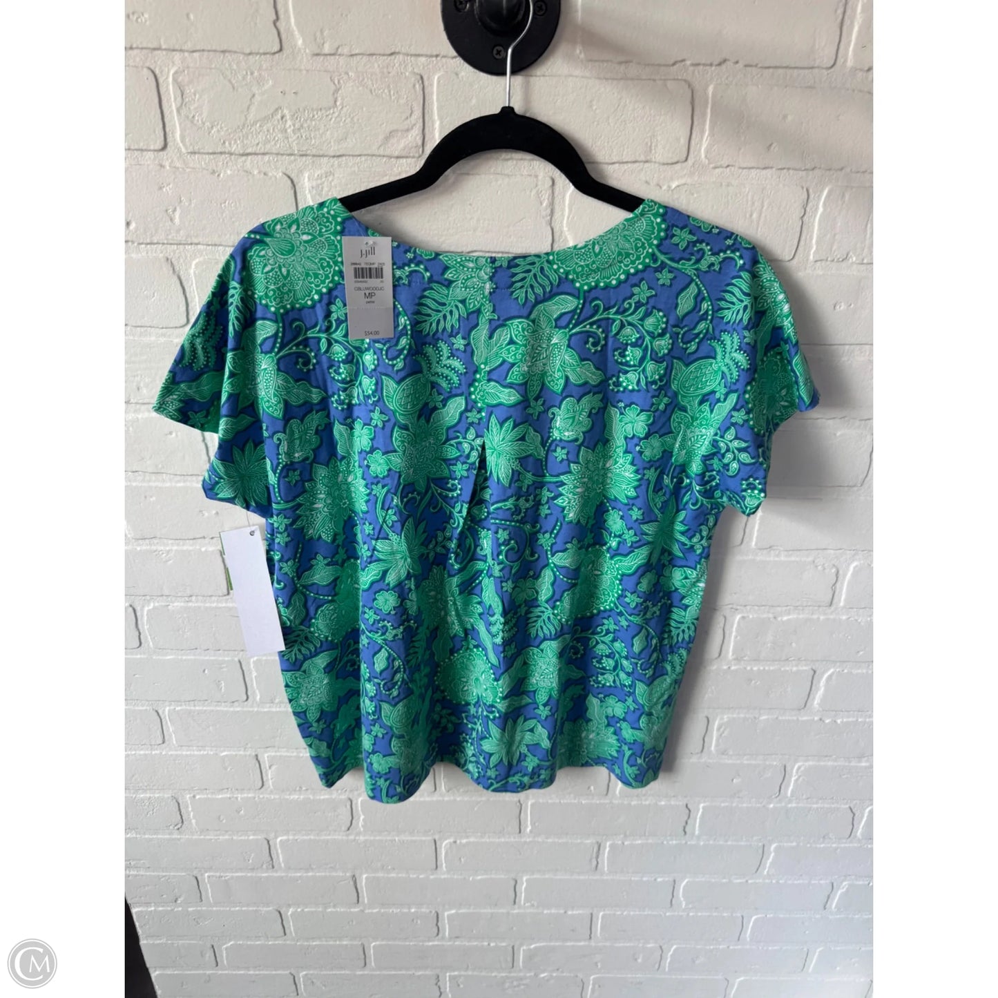 Top Short Sleeve Basic By J. Jill In Blue & Green, Size: Mp