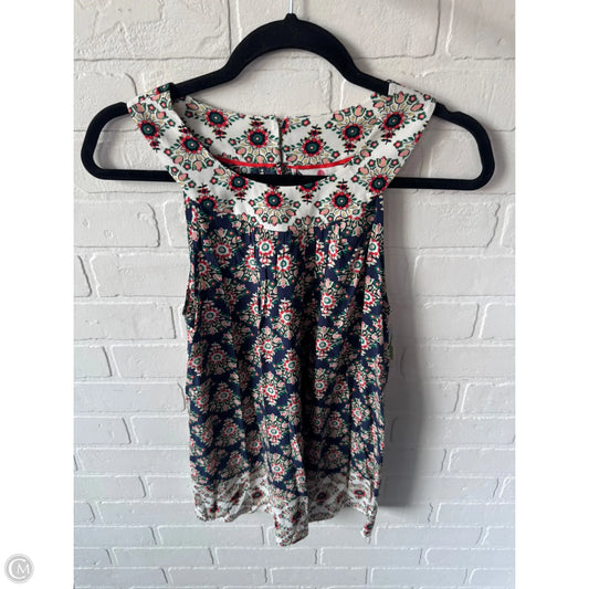 Top Sleeveless By Boden In Blue & Cream, Size: Xs