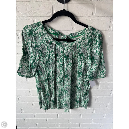 Top Short Sleeve By Boden In Green & White, Size: S