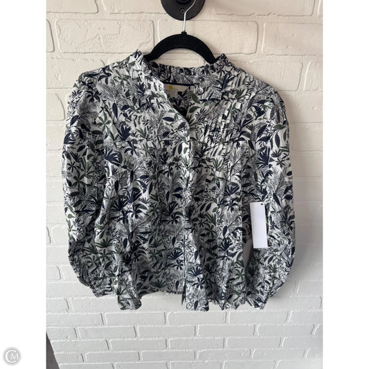 Top Long Sleeve By Boden In Blue & Green, Size: M