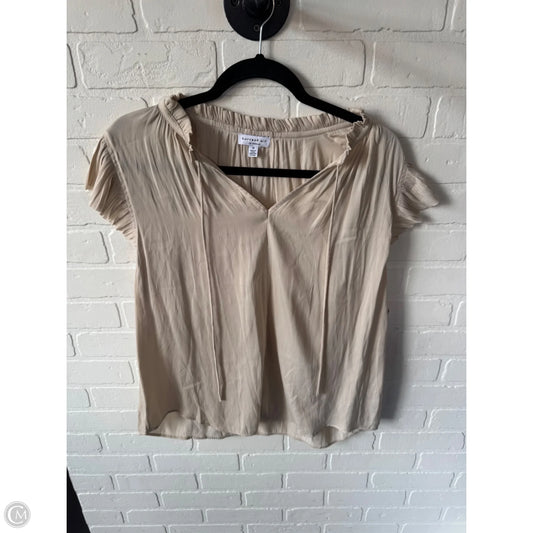 Top Short Sleeve By Current Air In Cream, Size: M