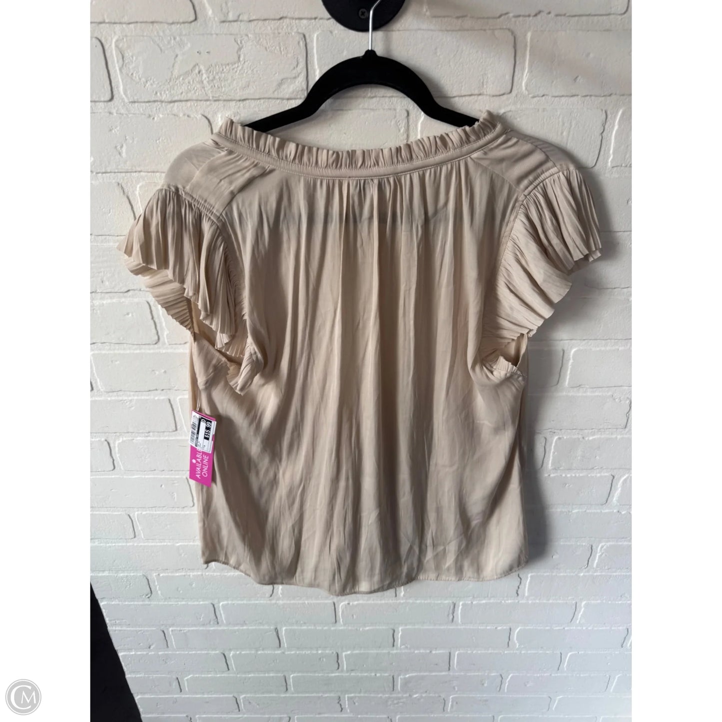 Top Short Sleeve By Current Air In Cream, Size: M