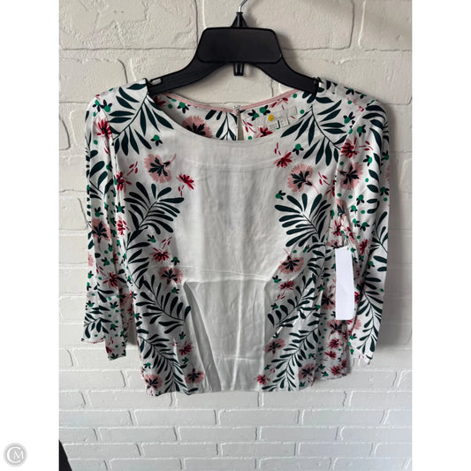 Top Long Sleeve By Boden In Green & White, Size: S