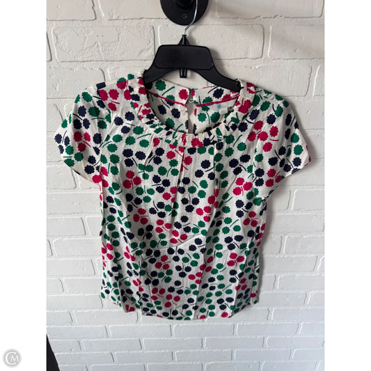 Top Short Sleeve By Boden In Cream & Green, Size: S
