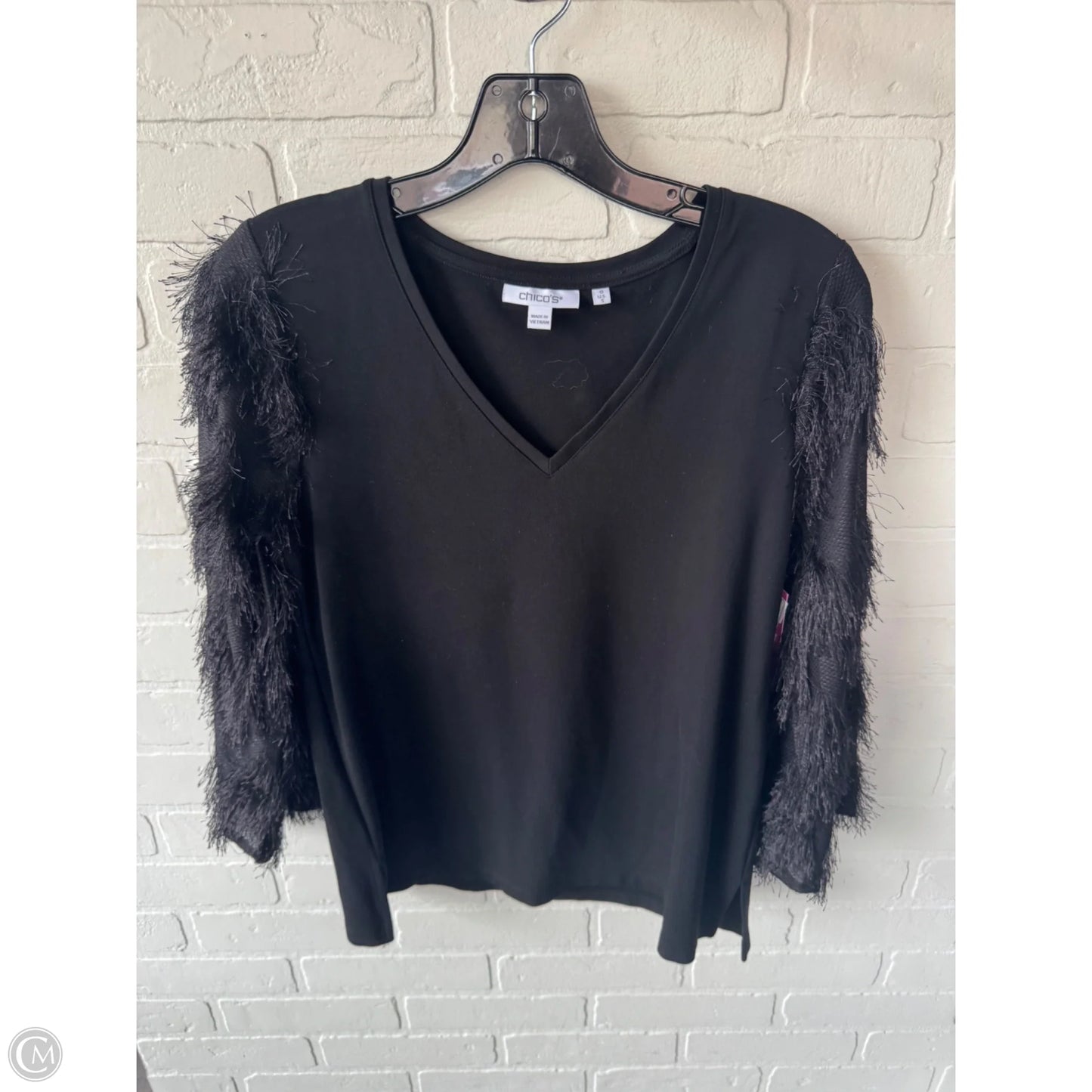 Top Long Sleeve By Chicos In Black, Size: S
