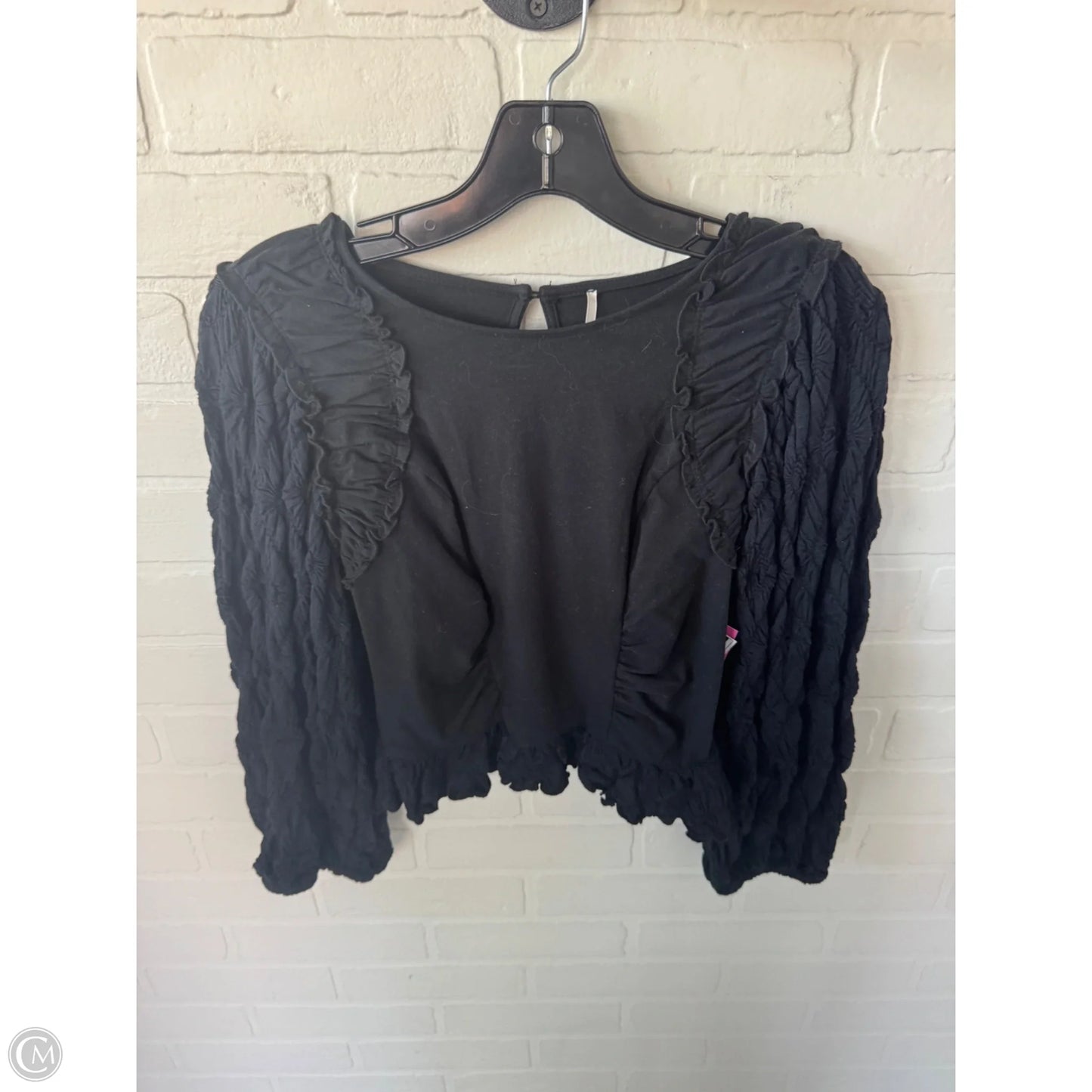 Top 3/4 Sleeve By Free People In Black, Size: Xs