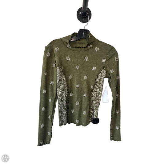 Top Long Sleeve By Pilcro In Green & White, Size: Xxs