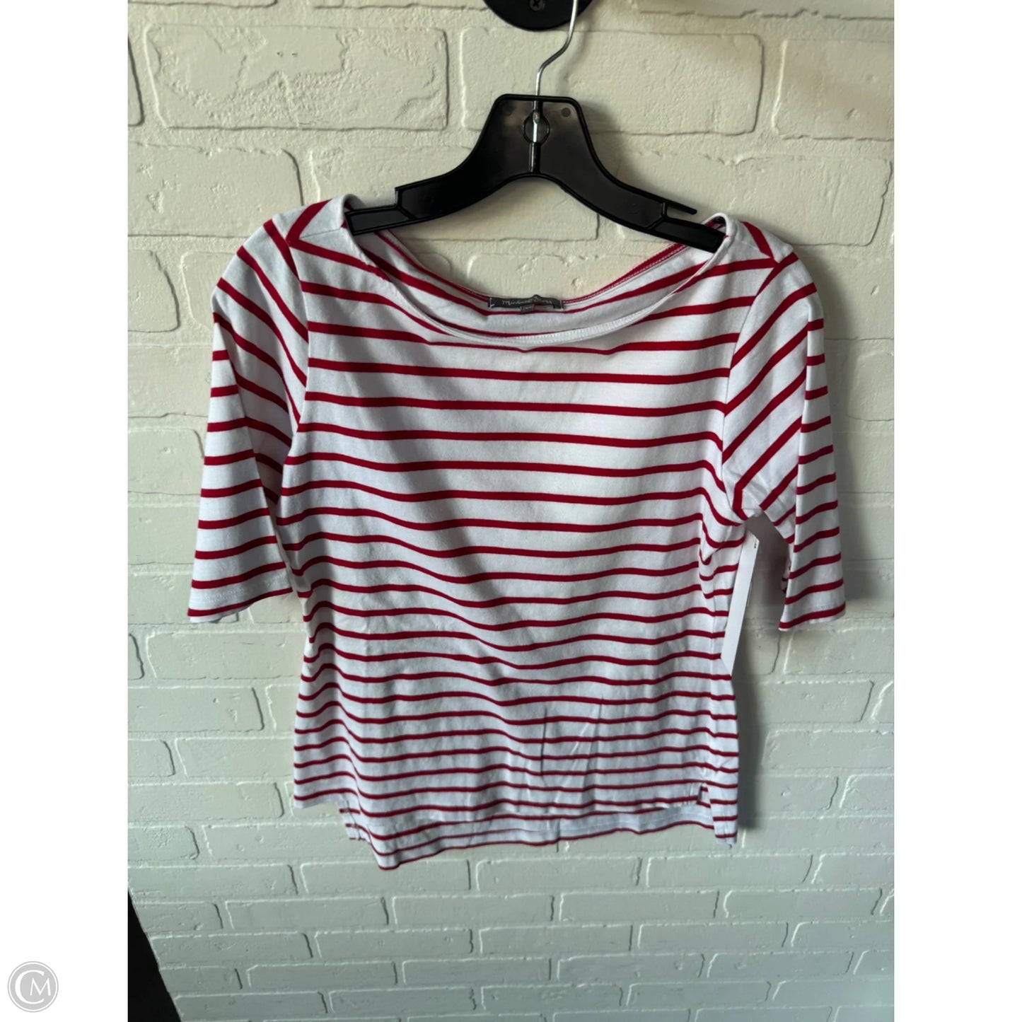 Top 3/4 Sleeve Basic By Michael Stars In Red & White, Size: M
