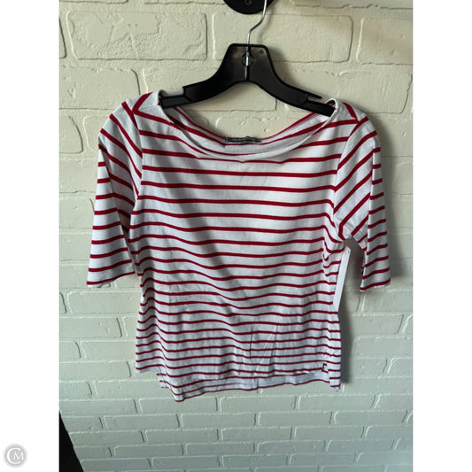 Top 3/4 Sleeve Basic By Michael Stars In Red & White, Size: M