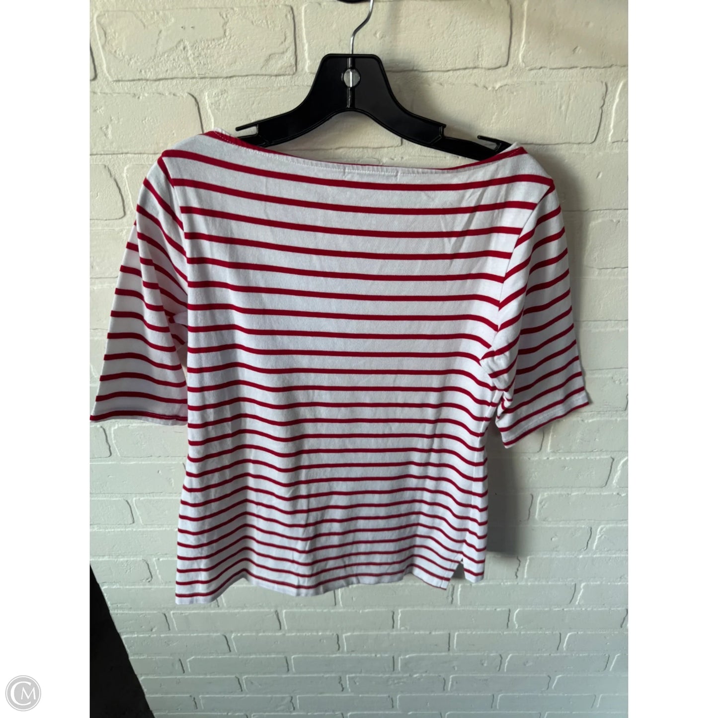 Top 3/4 Sleeve Basic By Michael Stars In Red & White, Size: M