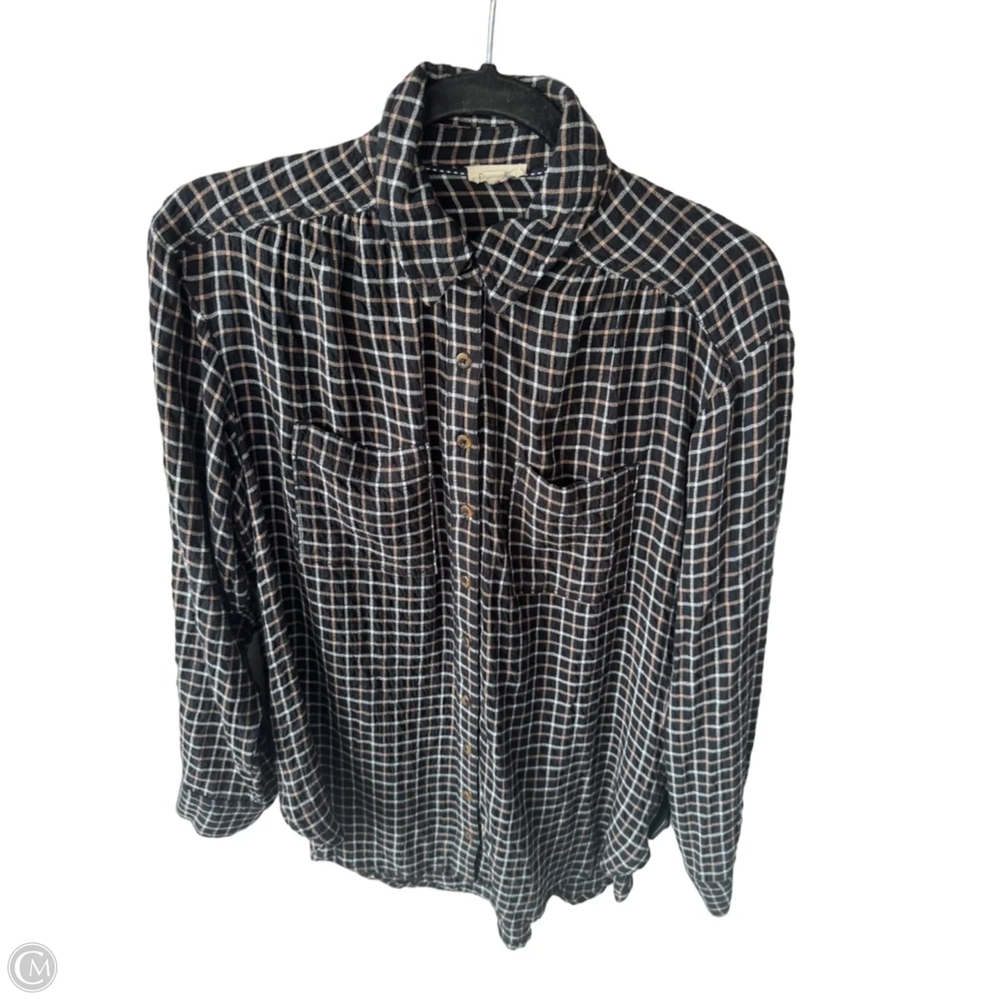 Top Long Sleeve By Pilcro In Black & Tan, Size: Xs