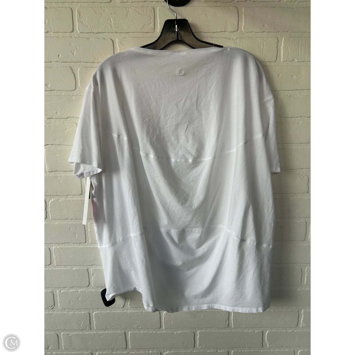 Athletic Top Short Sleeve By Lululemon In White, Size: Xl