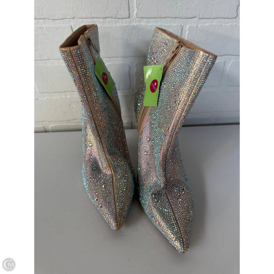 Boots Mid-calf Heels By Inc In Silver, Size: 8