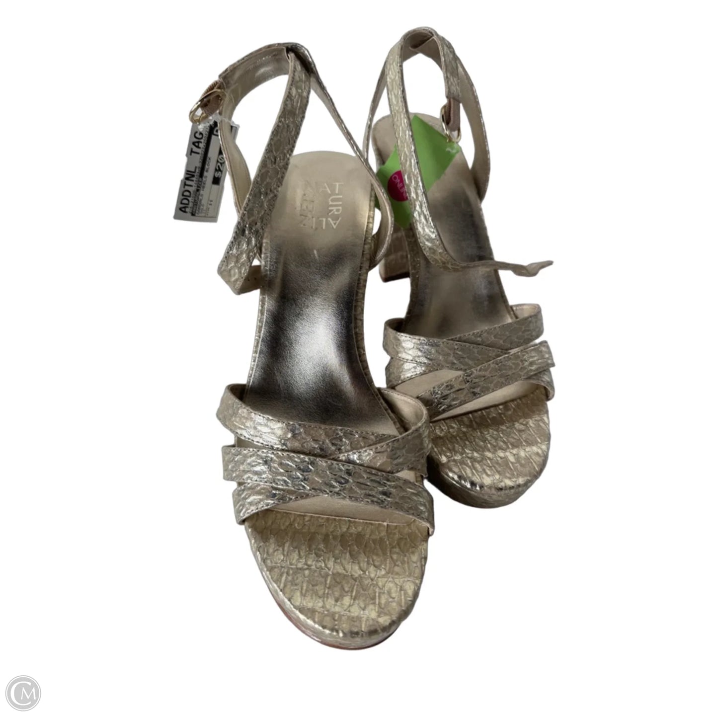 Sandals Heels Block By Naturalizer In Gold, Size: 11