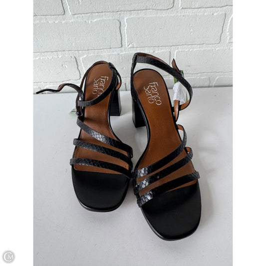 Sandals Heels Block By Franco Sarto In Black, Size: 8