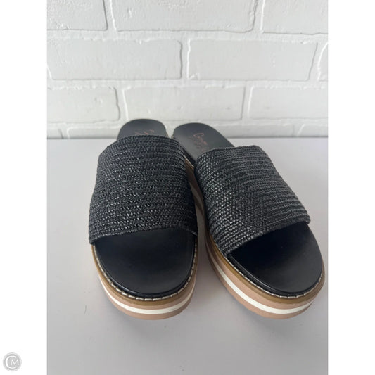 Sandals Flats By Crown Vintage In Black & Tan, Size: 8