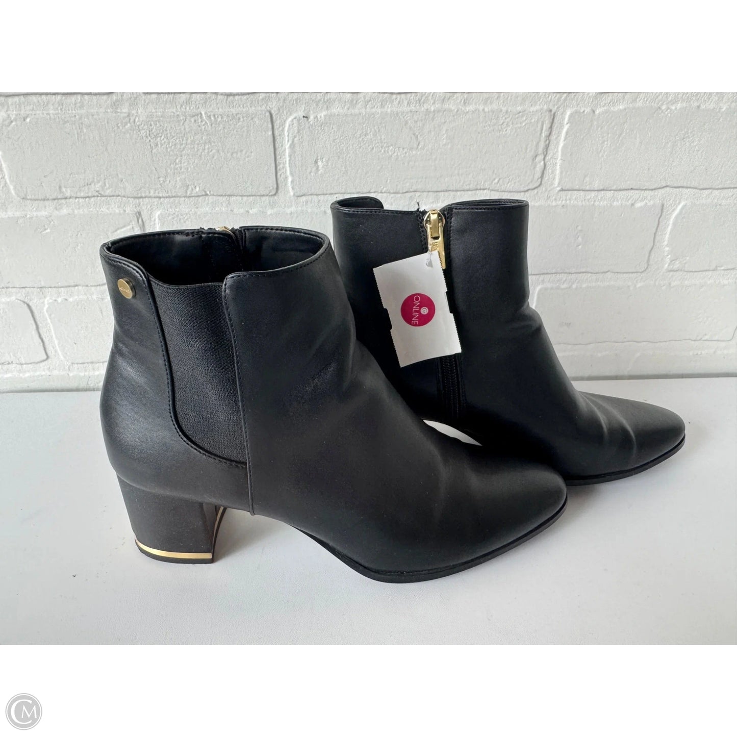 Boots Ankle Heels By Calvin Klein In Black, Size: 8