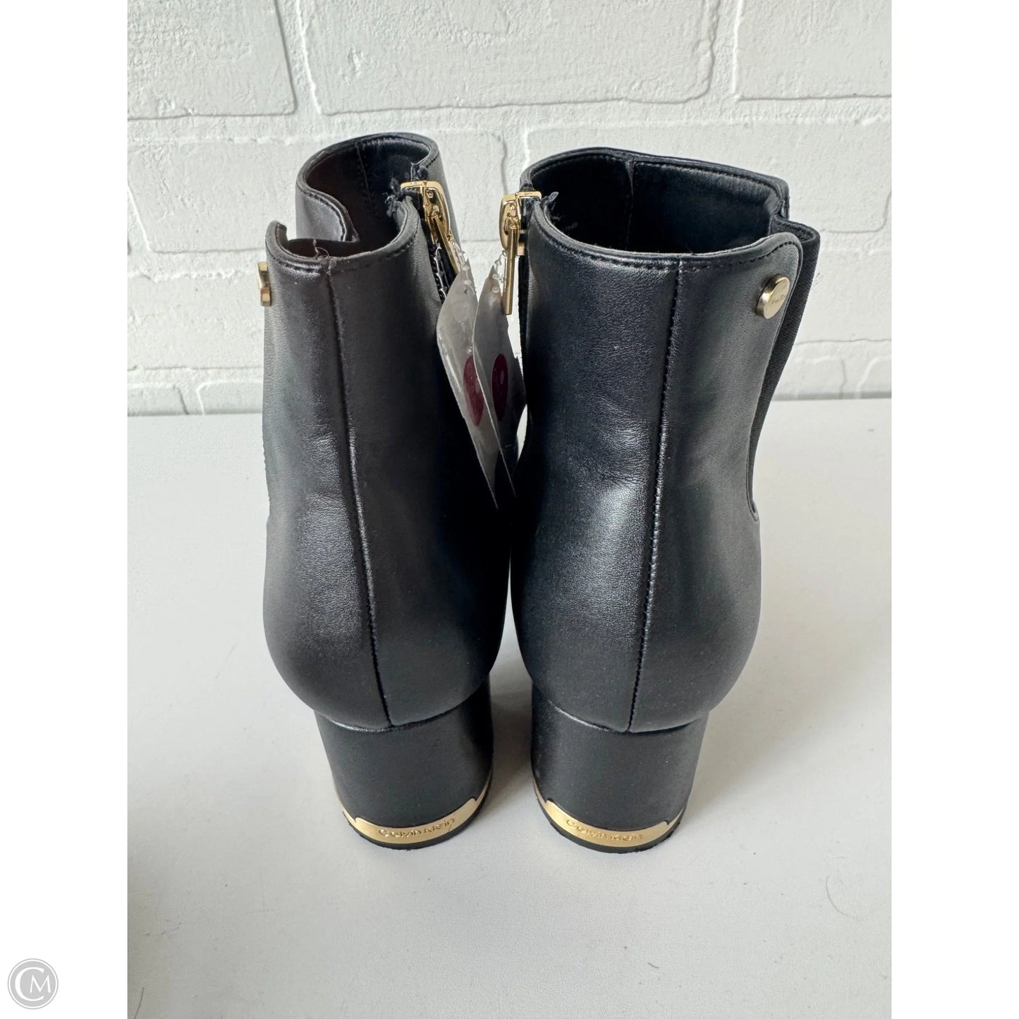 Boots Ankle Heels By Calvin Klein In Black, Size: 8