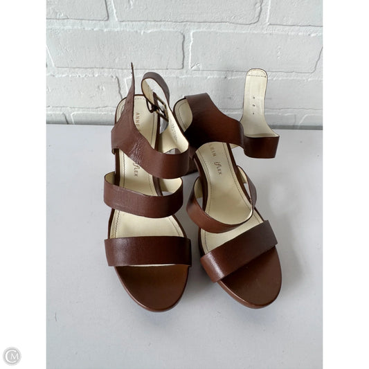Sandals Heels Block By Anne Klein In Brown, Size: 8