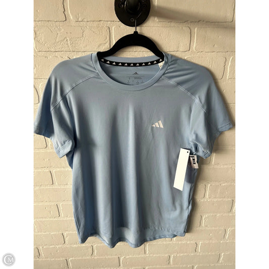 Athletic Top Short Sleeve By Adidas In Blue, Size: S