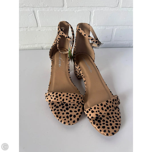 Sandals Heels Block By City Classified In Black & Tan, Size: 7