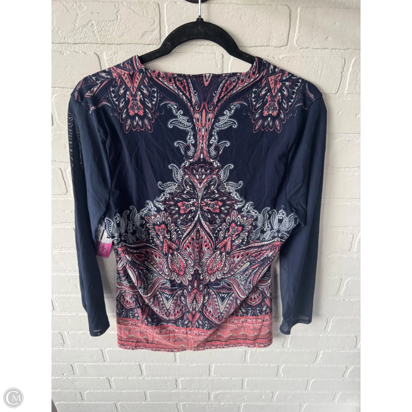 Top Long Sleeve By Inc In Blue & White, Size: Xl