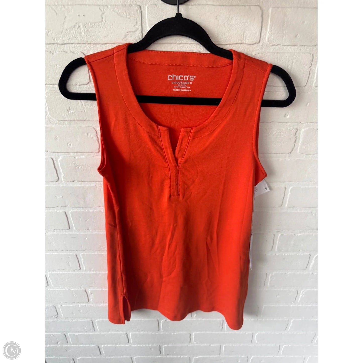 Top Sleeveless By Chicos In Orange, Size: S