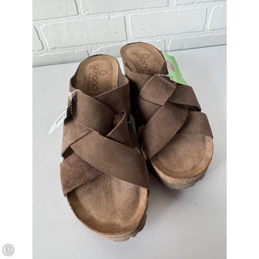 Sandals Heels Wedge By Cmc In Brown, Size: 9