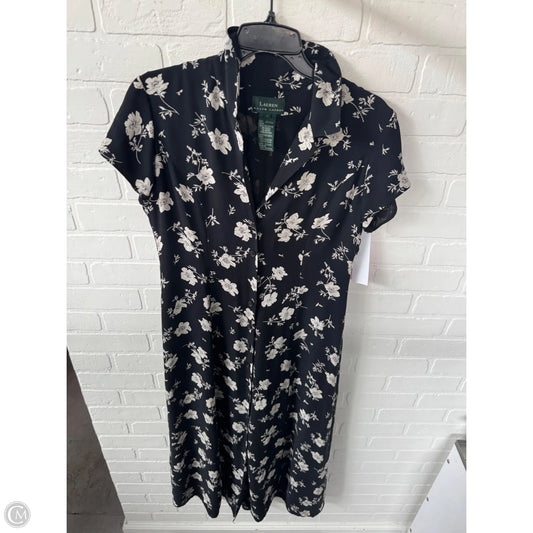 Dress Casual Midi By Lauren By Ralph Lauren In Black & Cream, Size: M