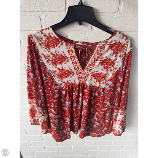 Top Long Sleeve By Melloday In Red, Size: Xl