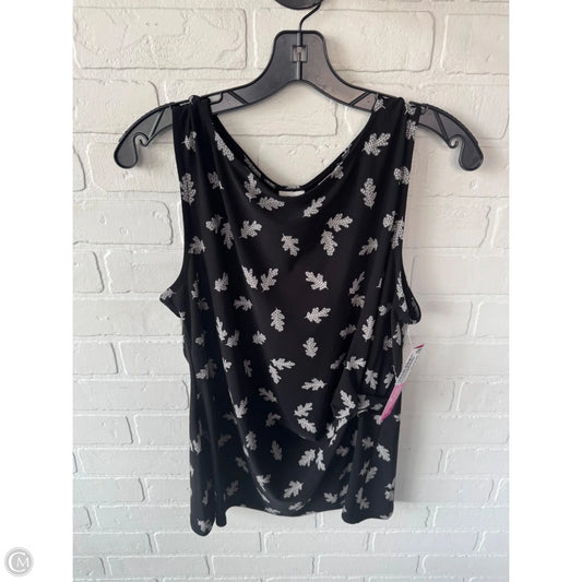 Top Sleeveless By Anne Klein In Black & Cream, Size: L