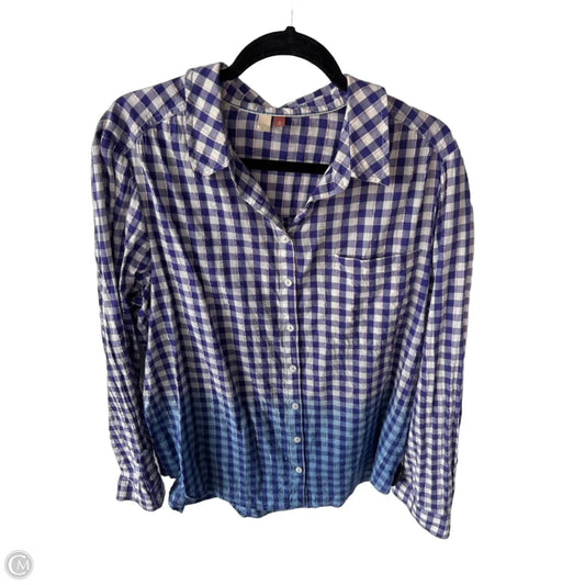 Top Long Sleeve By Pilcro In Purple & White, Size: Xl