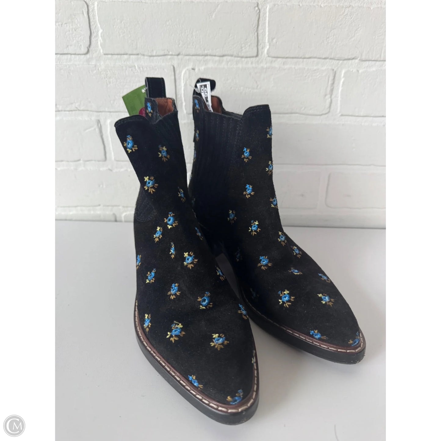 Boots Designer By Coach In Black & Blue, Size: 7
