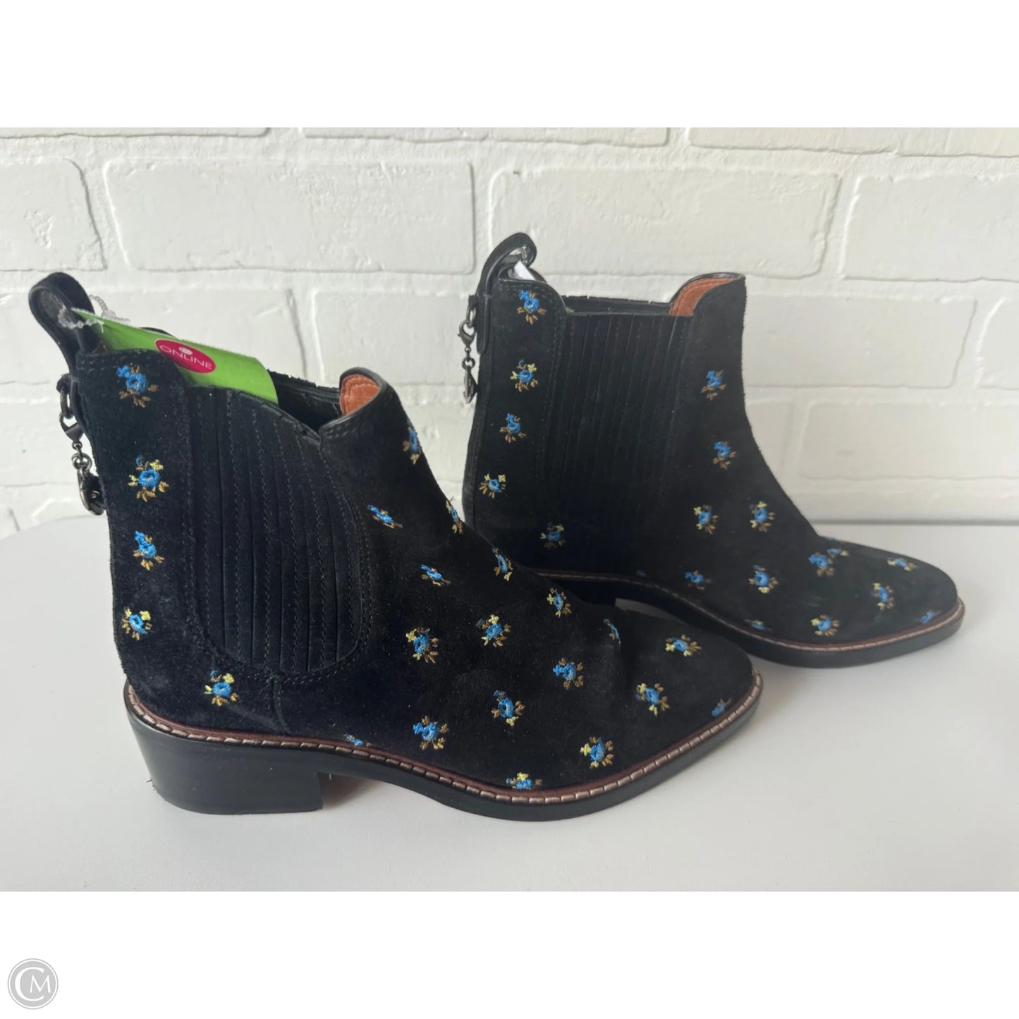 Boots Designer By Coach In Black & Blue, Size: 7