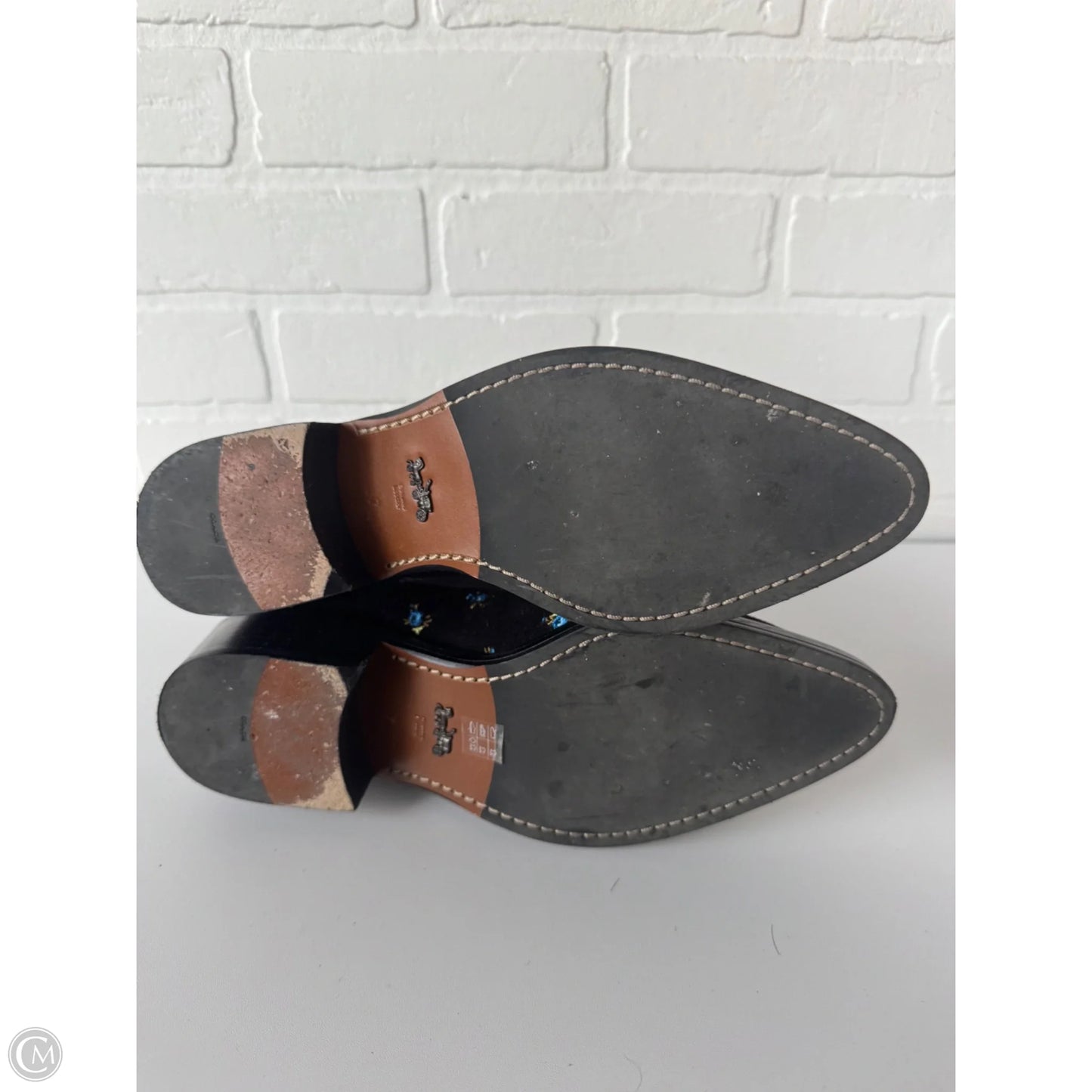 Boots Designer By Coach In Black & Blue, Size: 7