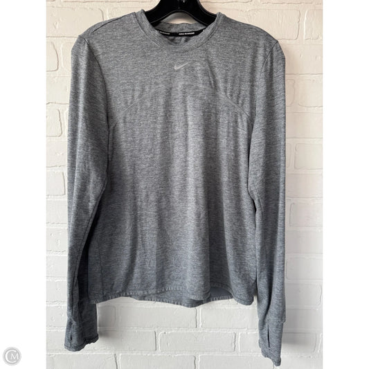 Athletic Top Long Sleeve Crewneck By Nike Apparel In Grey, Size: S