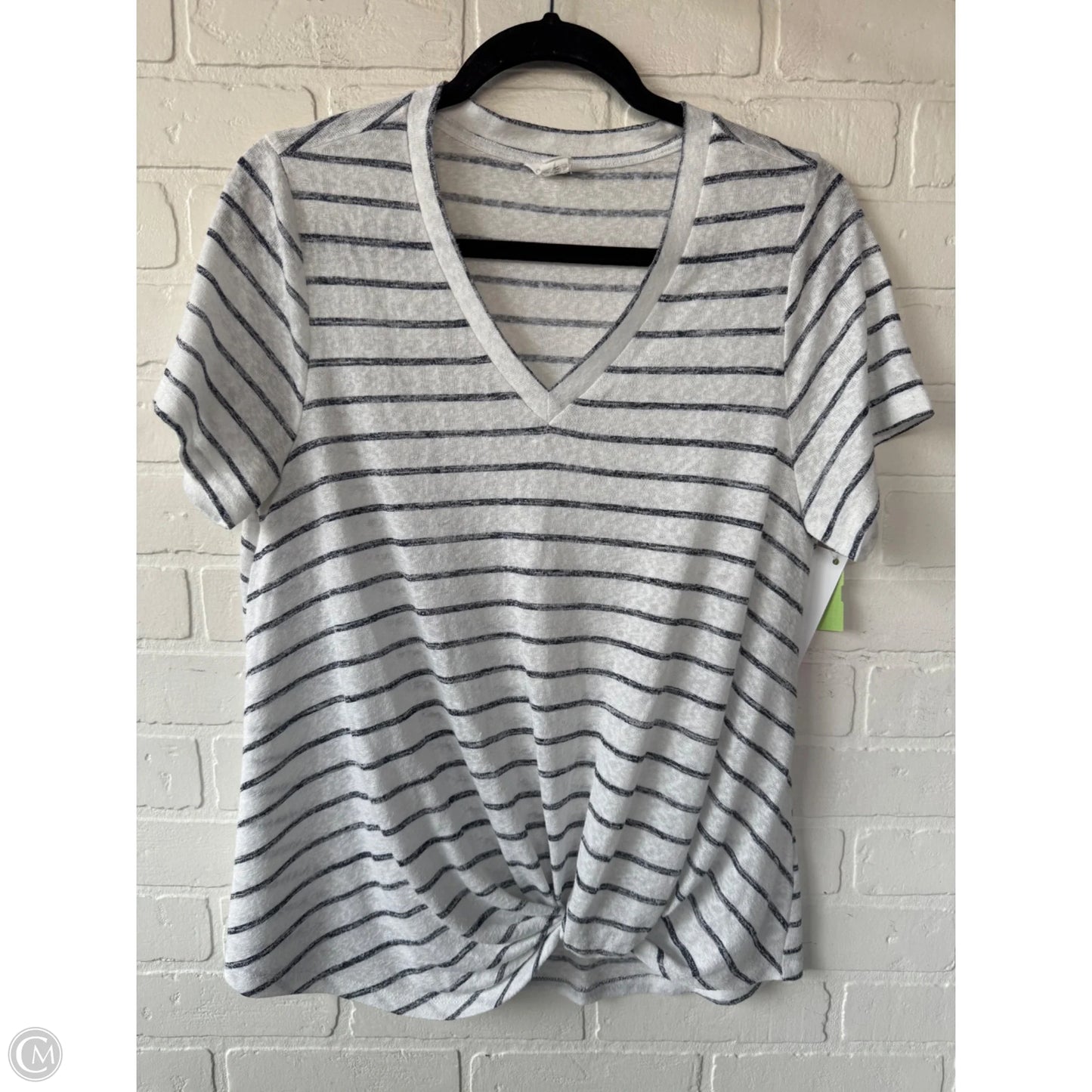 Top Short Sleeve By Caslon In Black & White, Size: L