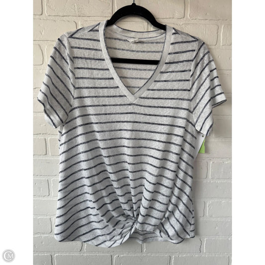 Top Short Sleeve By Caslon In Black & White, Size: L