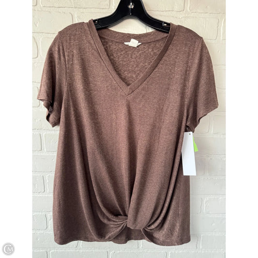 Top Short Sleeve By Caslon In Brown, Size: M