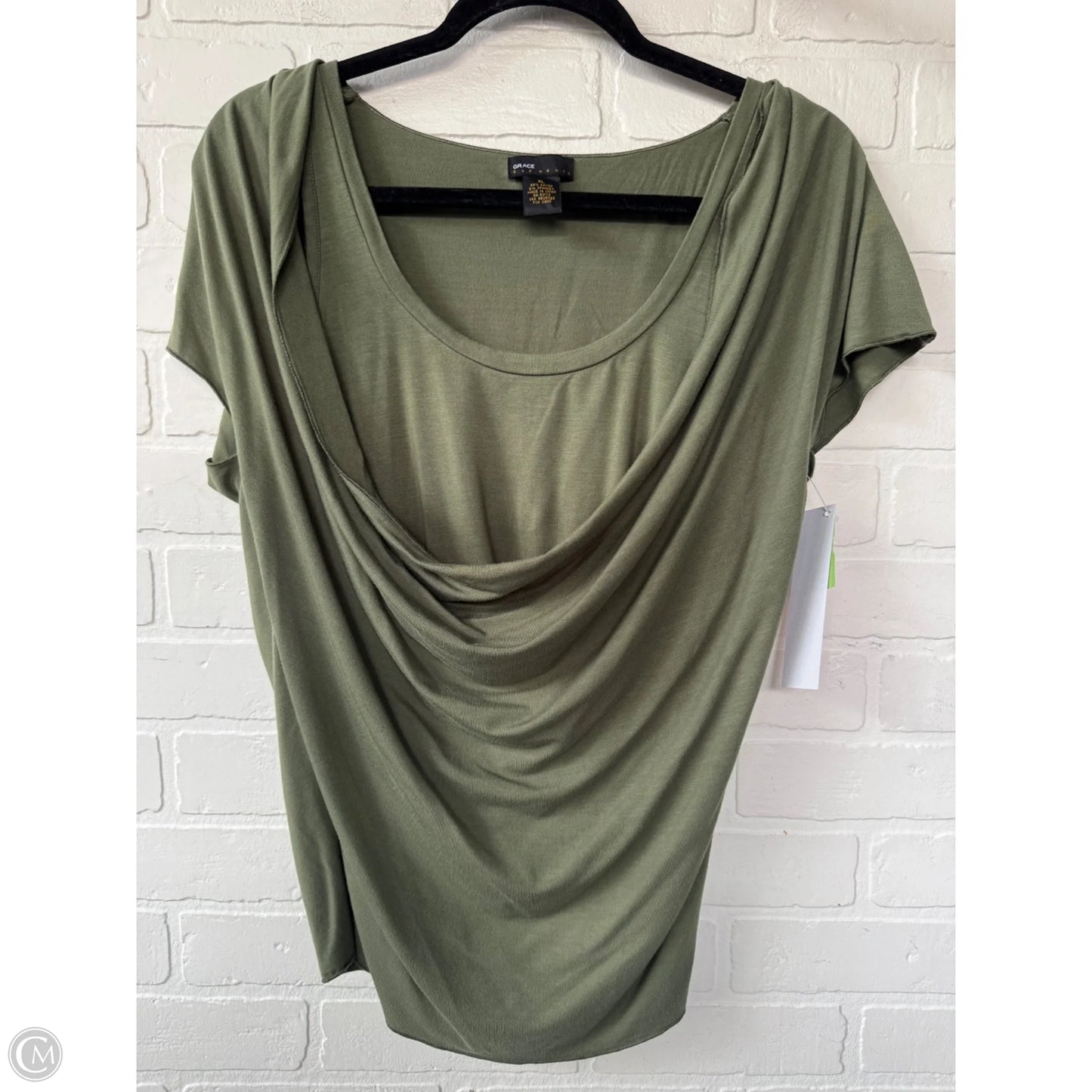 Top Short Sleeve By Grace Elements In Green, Size: Xl